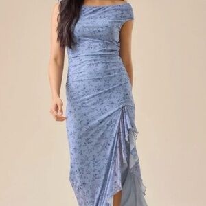 Altar’s state Blue Off-Shoulder Dress